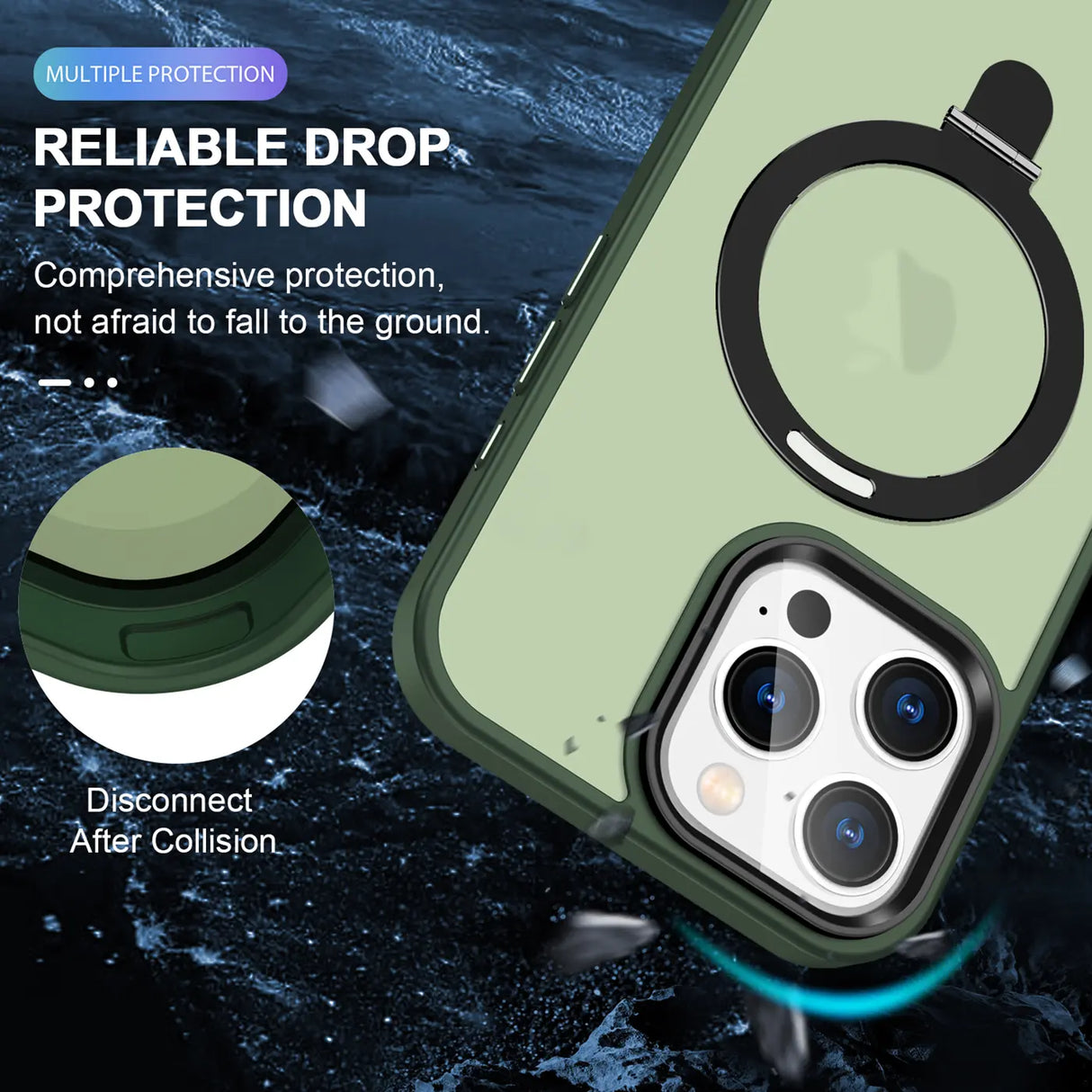 Funktionale und schützende MagSafe Hülle für iPhone 16 Pro in Grün