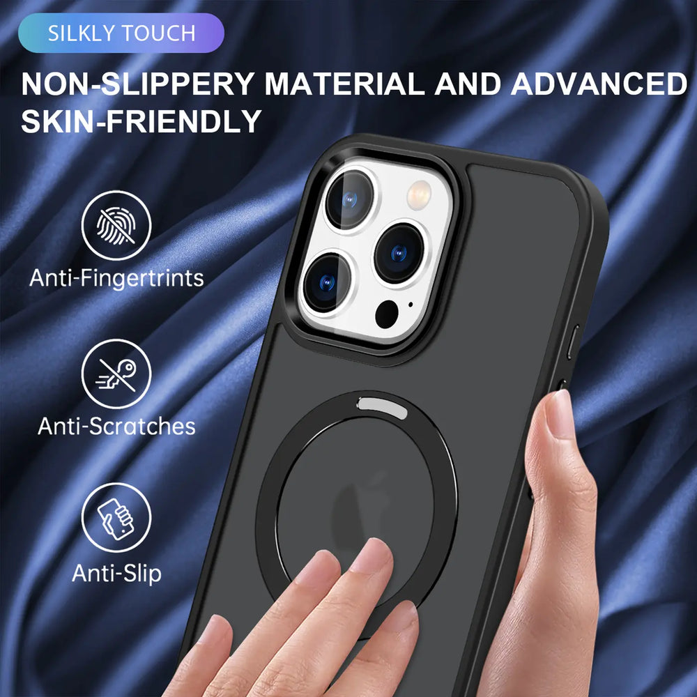 Funktionale und schützende MagSafe Hülle für iPhone 16 Pro in Schwarz