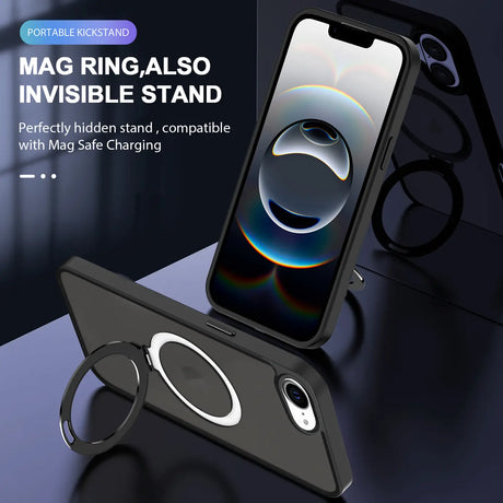 Funktionale und schützende MagSafe Hülle für Apple iPhone 16e in Schwarz