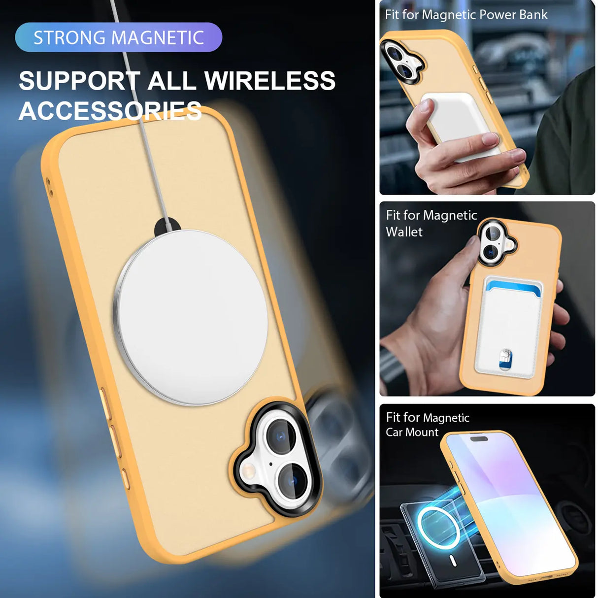 Funktionale und schützende MagSafe Hülle für iPhone 17 in Orange