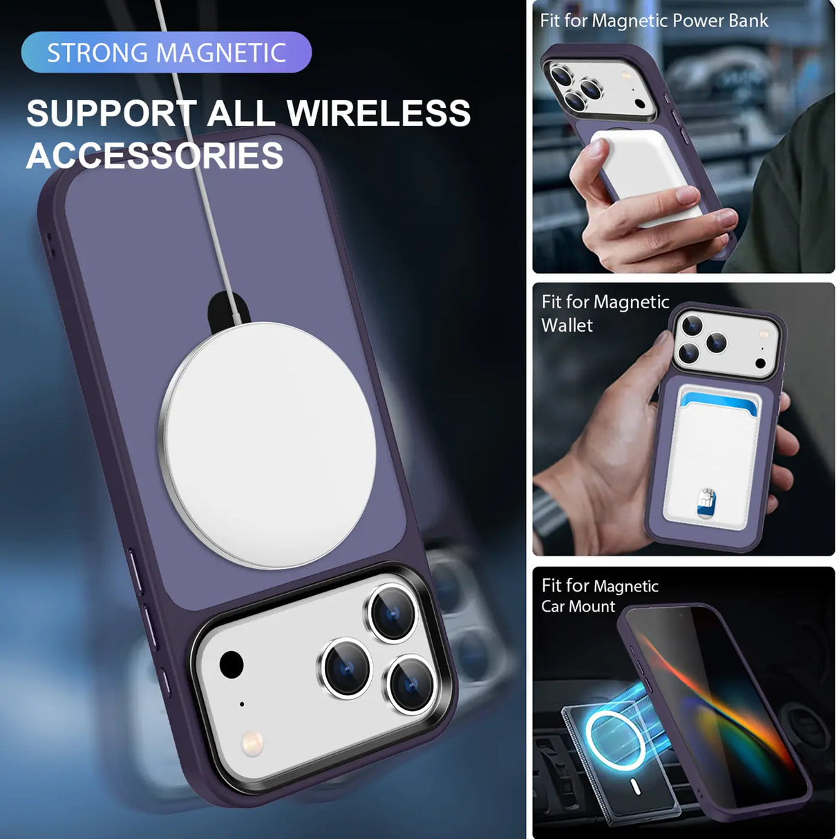 Funktionale und schützende MagSafe Hülle für iPhone 17 Pro Max in Lila
