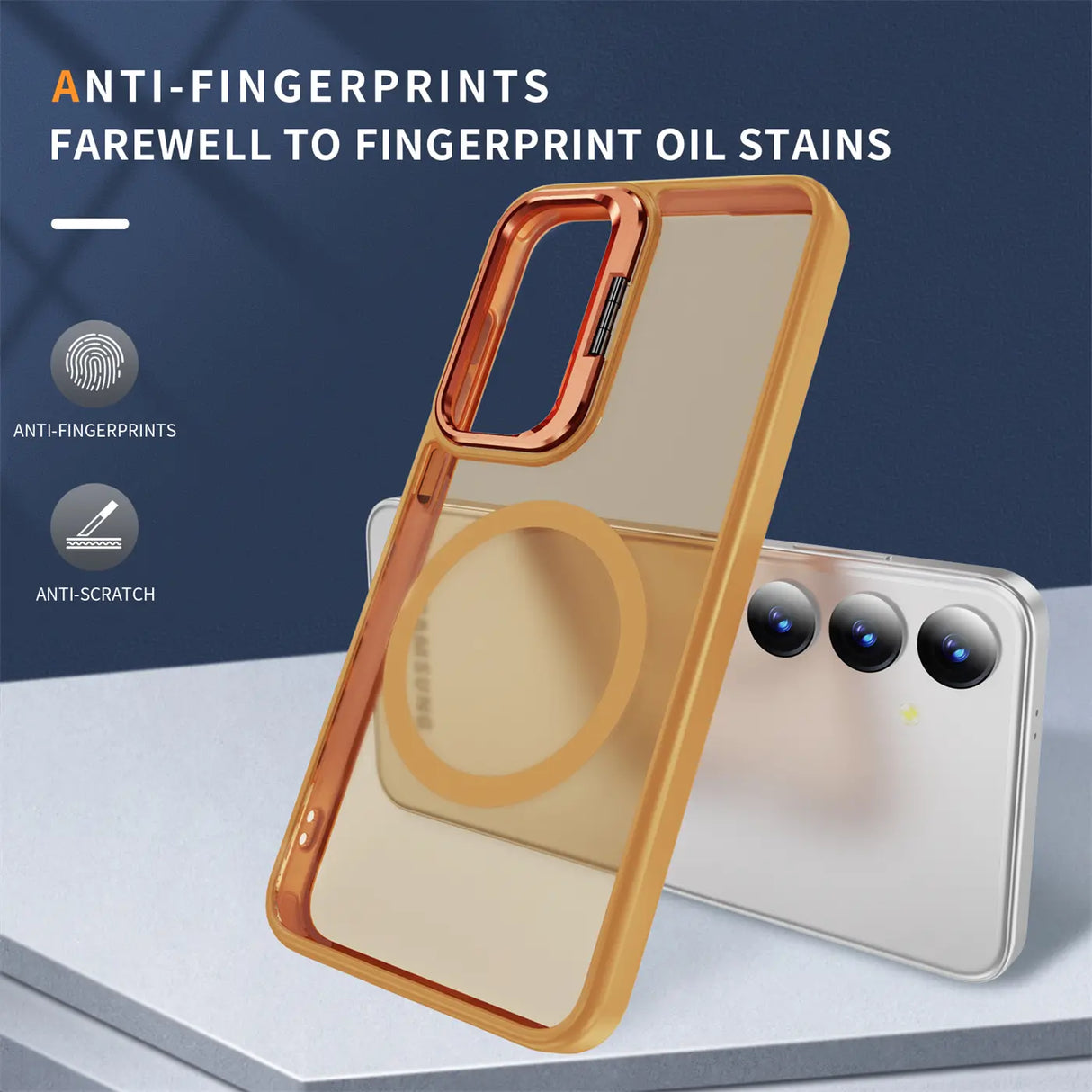 Funktionale und schützende MagSafe Hülle für Samsung Galaxy S24 in Orange