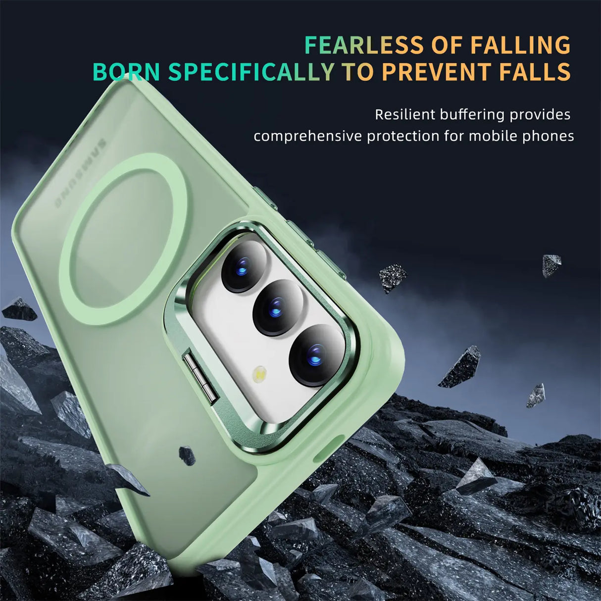 Funktionale und schützende MagSafe Hülle für Samsung Galaxy S24 Plus in Grün