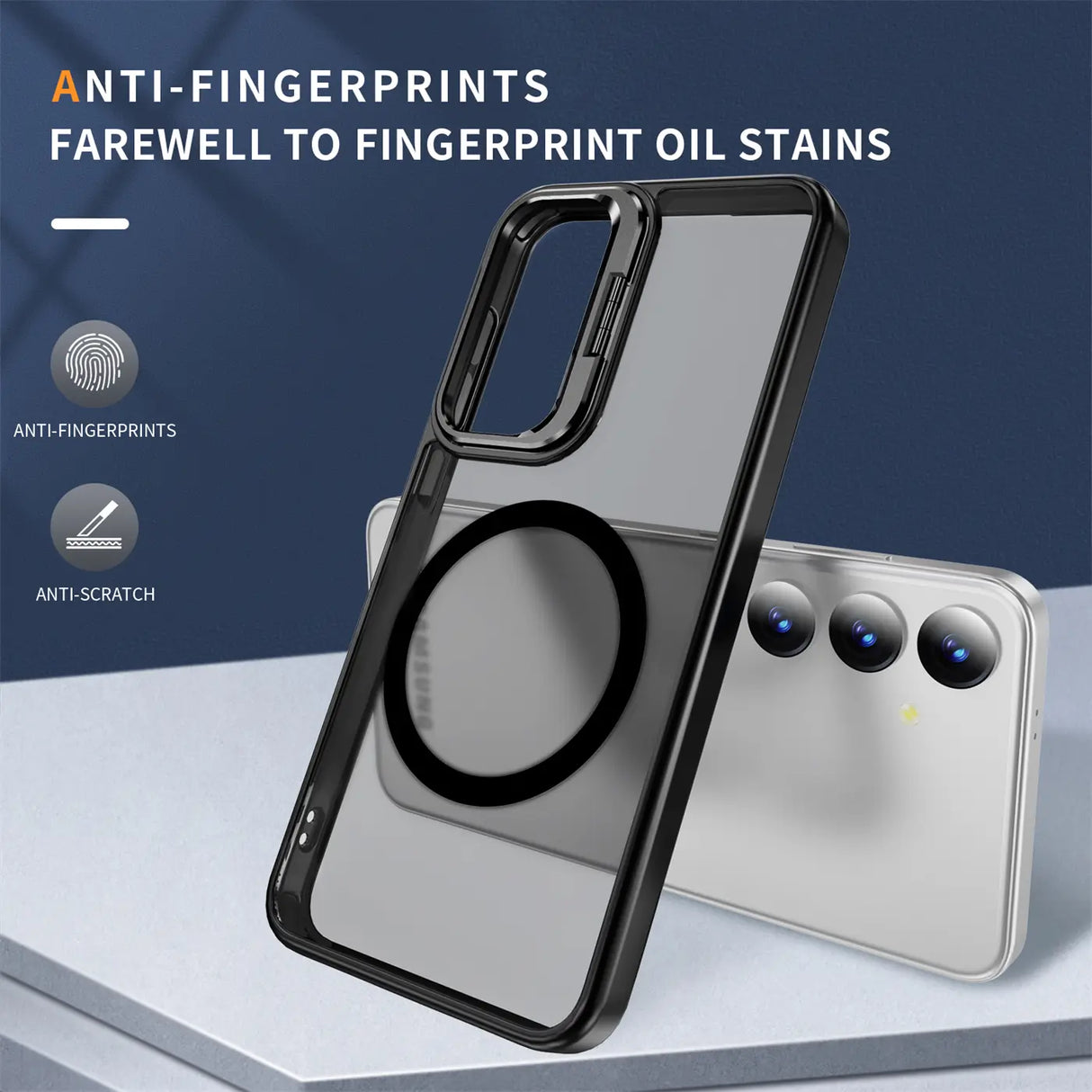 Funktionale und schützende MagSafe Hülle für Samsung Galaxy S24 in Schwarz