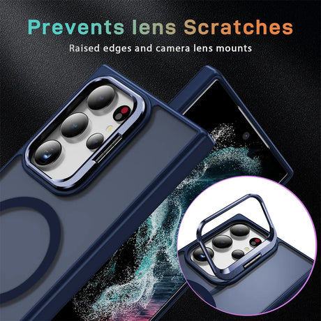 Funktionale und schützende MagSafe Hülle für Samsung Galaxy S24 Ultra in Dunkelblau