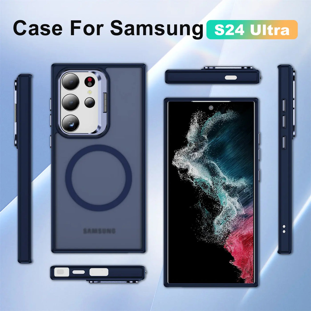 Funktionale und schützende MagSafe Hülle für Samsung Galaxy S24 Ultra in Dunkelblau