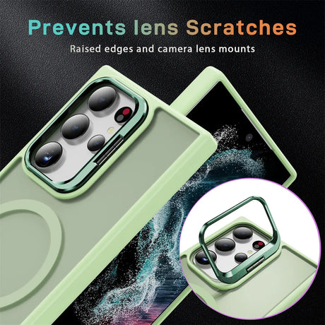 Funktionale und schützende MagSafe Hülle für Samsung Galaxy S24 Ultra in Grün