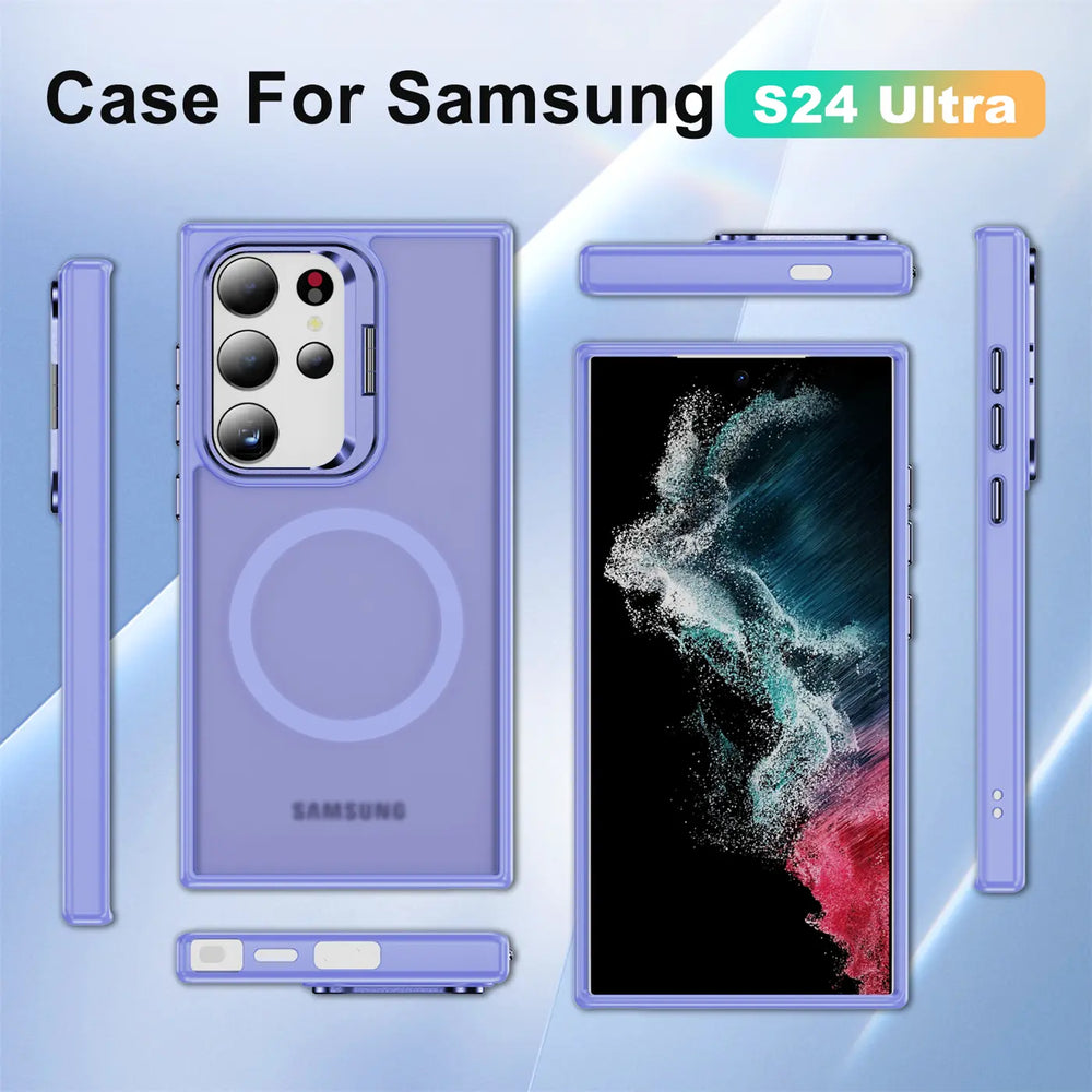 Funktionale und schützende MagSafe Hülle für Samsung Galaxy S24 Ultra in Lavendel
