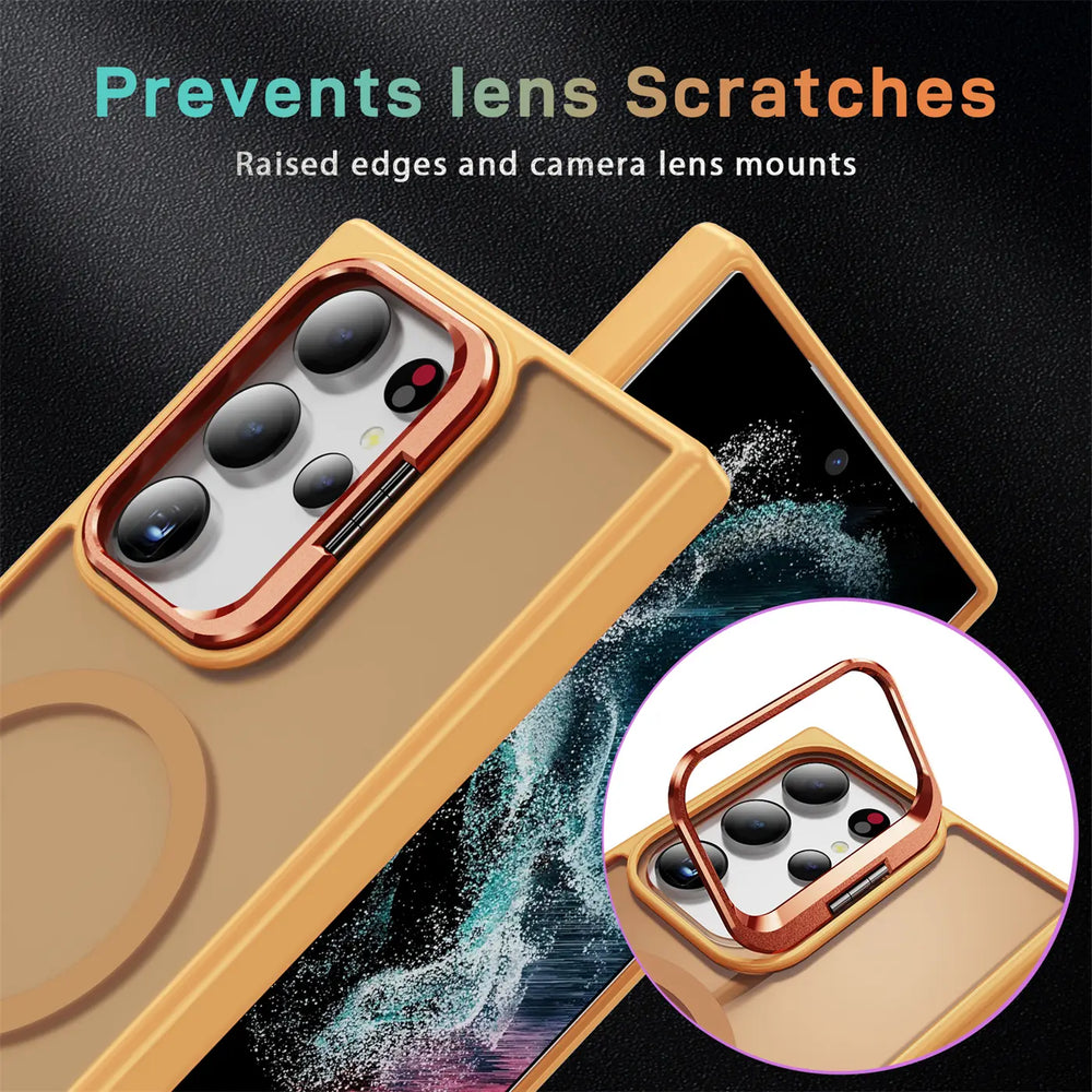 Funktionale und schützende MagSafe Hülle für Samsung Galaxy S24 Ultra in Orange