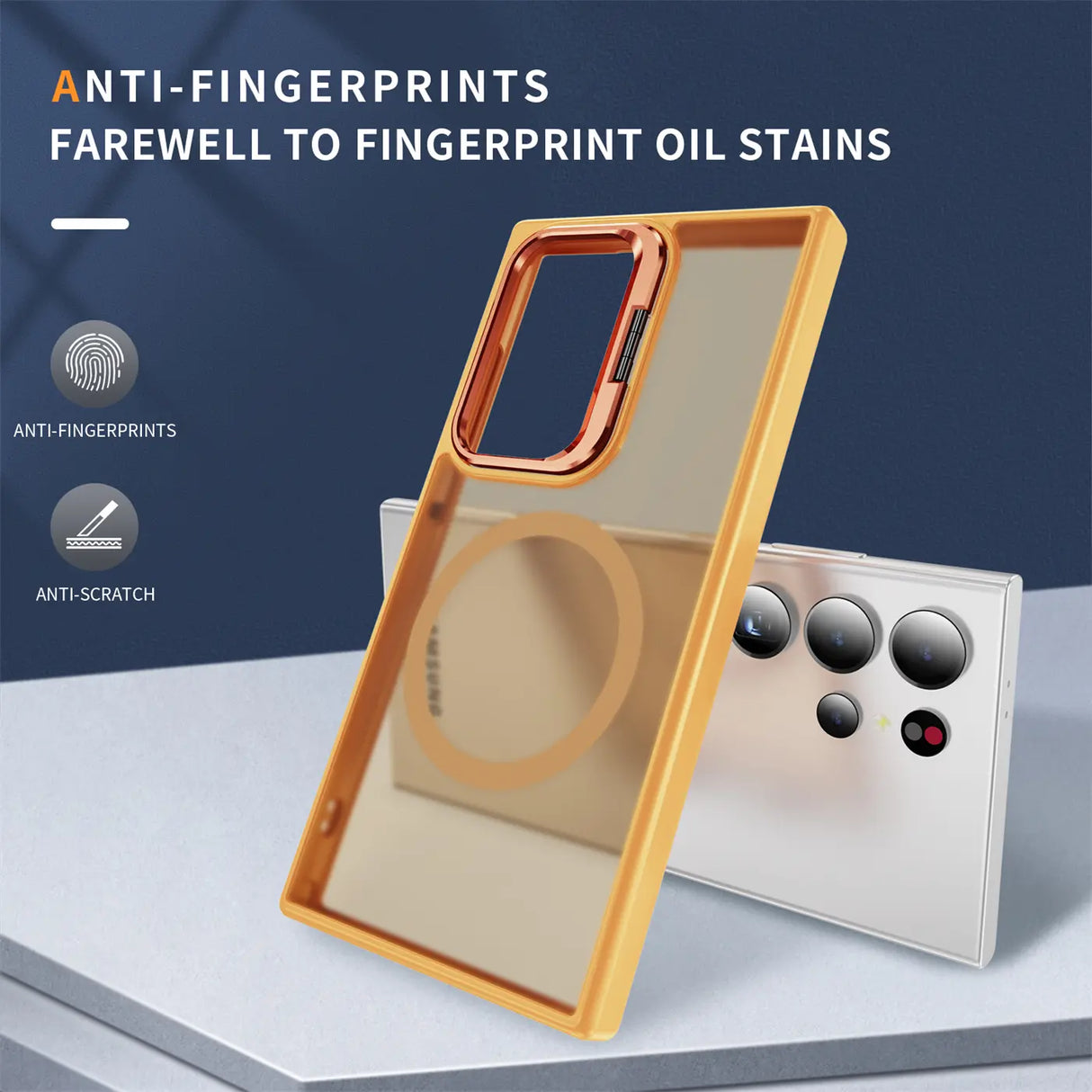 Funktionale und schützende MagSafe Hülle für Samsung Galaxy S24 Ultra in Orange