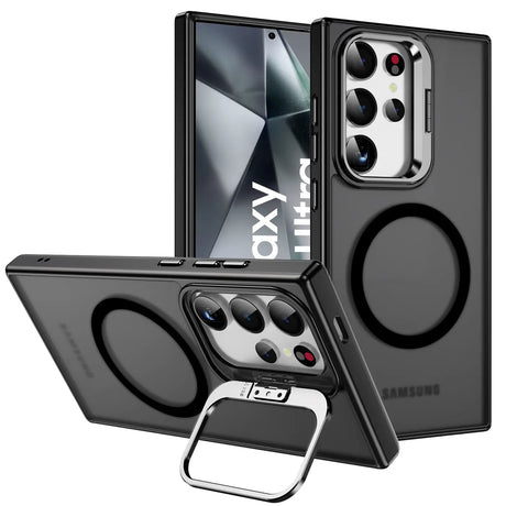 Funktionale und schützende MagSafe Hülle für Samsung Galaxy S24 Ultra in Schwarz