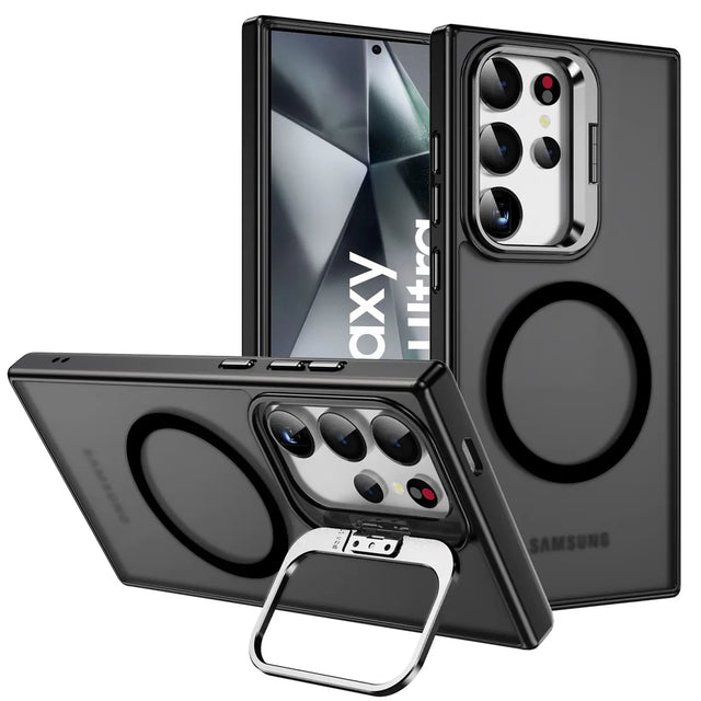 Funktionale und schützende MagSafe Hülle für Samsung Galaxy S24 Ultra in Schwarz