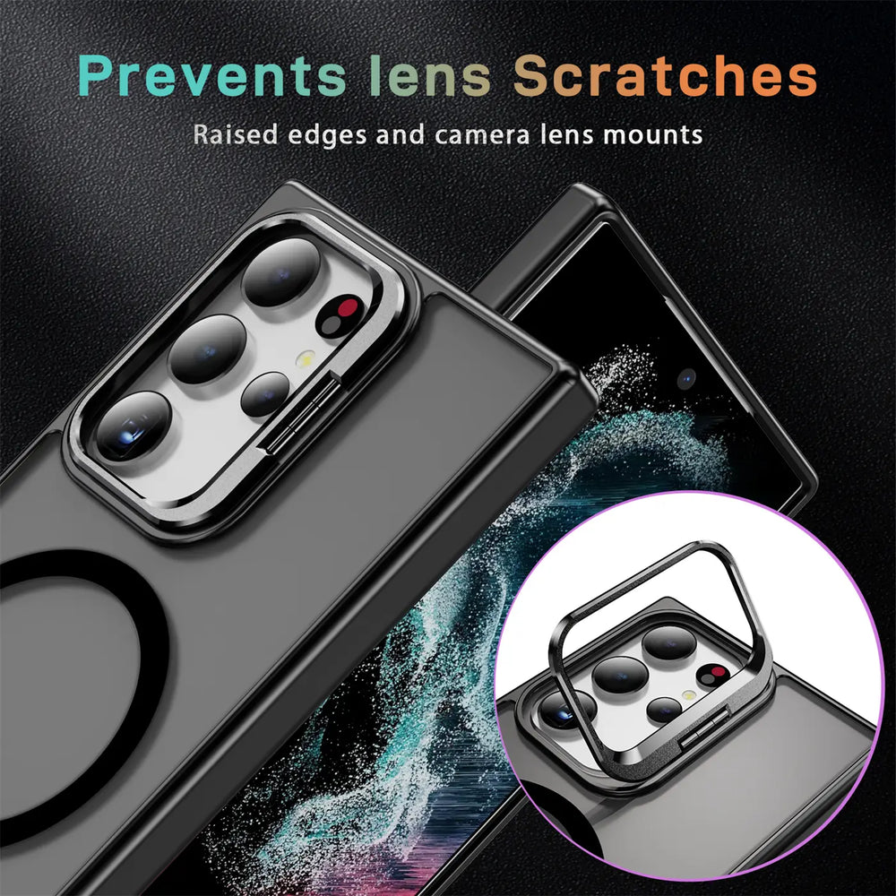 Funktionale und schützende MagSafe Hülle für Samsung Galaxy S24 Ultra in Schwarz