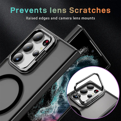 Funktionale und schützende MagSafe Hülle für Samsung Galaxy S24 Ultra in Schwarz