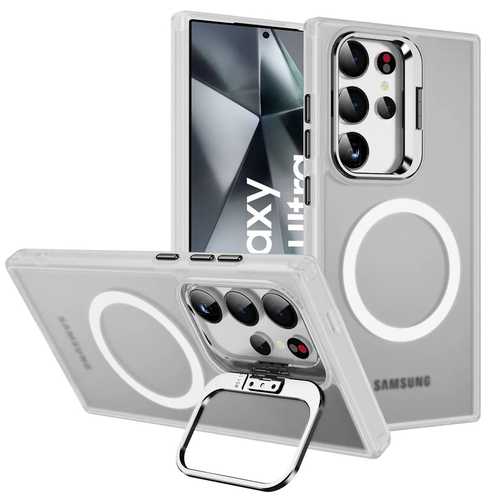 Funktionale und schützende MagSafe Hülle für Samsung Galaxy S24 Ultra in Transparent