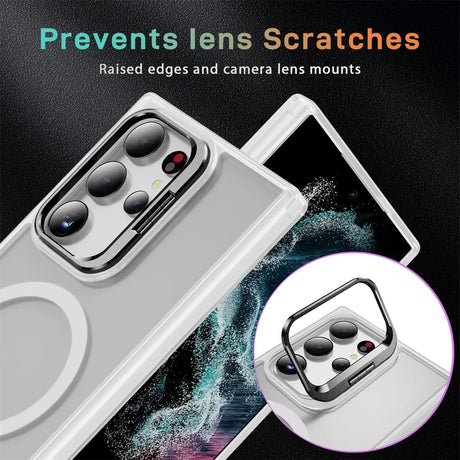 Funktionale und schützende MagSafe Hülle für Samsung Galaxy S24 Ultra in Transparent