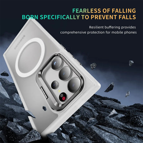 Funktionale und schützende MagSafe Hülle für Samsung Galaxy S24 Ultra in Transparent