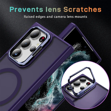Funktionale und schützende MagSafe Hülle für Samsung Galaxy S24 Ultra in Violett