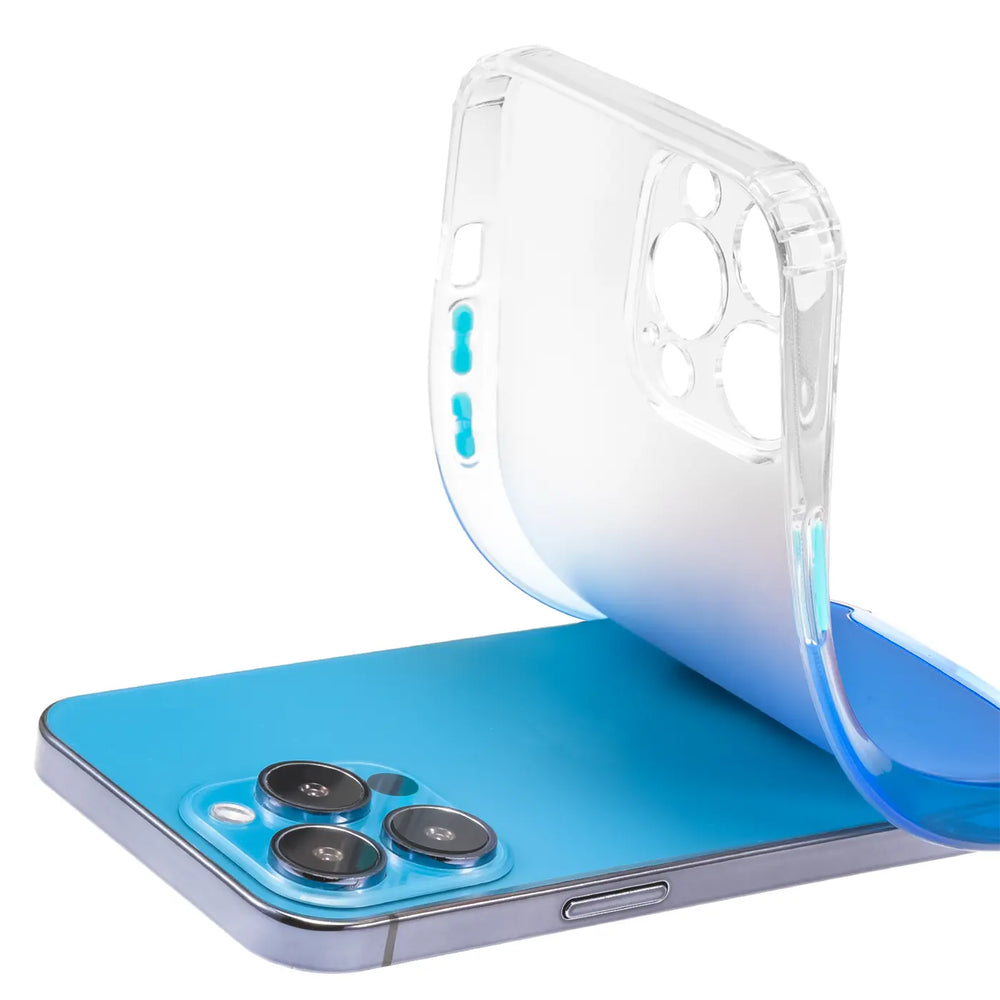 Schlanke und stoßfeste Gradient Handyhülle für iPhone 13 Pro in Blau