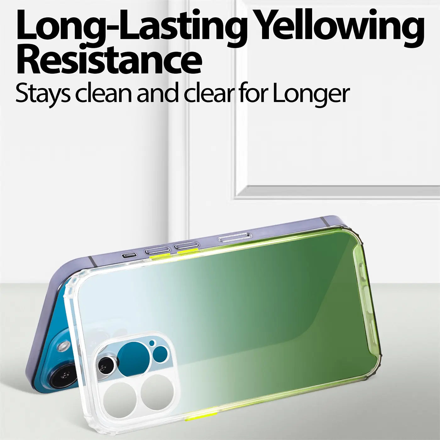 iPhone 13 Pro Max Hülle, transparent, Farbverlauf, von schräg oben