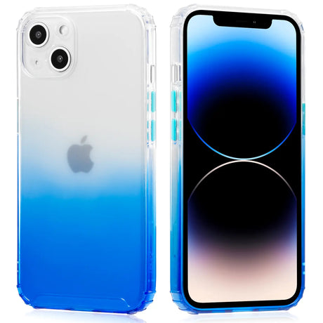 Schlanke und stoßfeste Gradient Handyhülle für iPhone 14 Plus in Blau