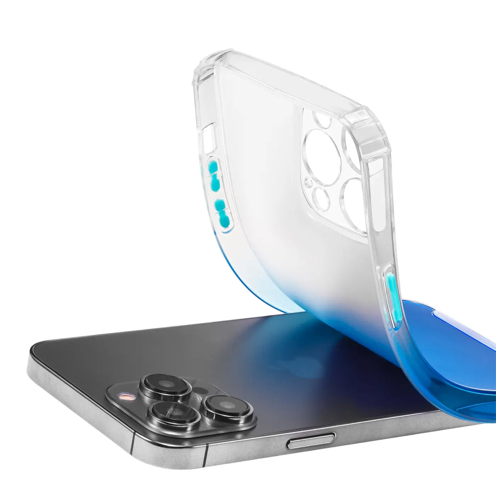Schlanke und stoßfeste Gradient Handyhülle für iPhone 14 Pro Max in Blau