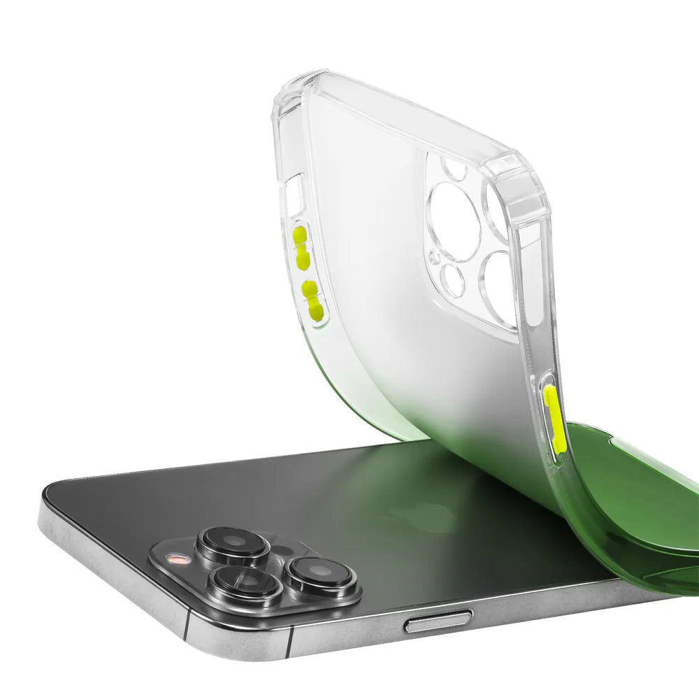 Schlanke und stoßfeste Gradient Handyhülle für iPhone 14 Pro Max in Grün