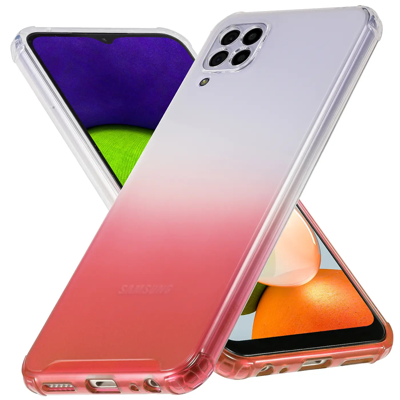Transparente Hülle mit Farbverlauf (Pink/Violett) aus TPU für Samsung Galaxy A22 4G/M32/M22.