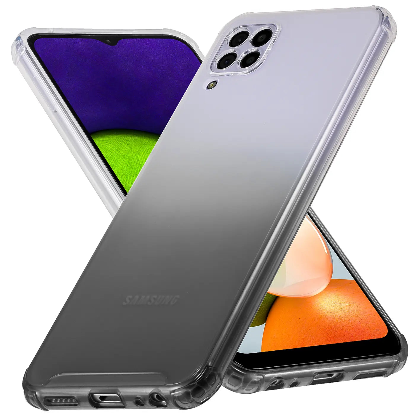 Transparente Hülle mit Farbverlauf (Grau) aus TPU für Samsung Galaxy A22 4G/M32/M22.