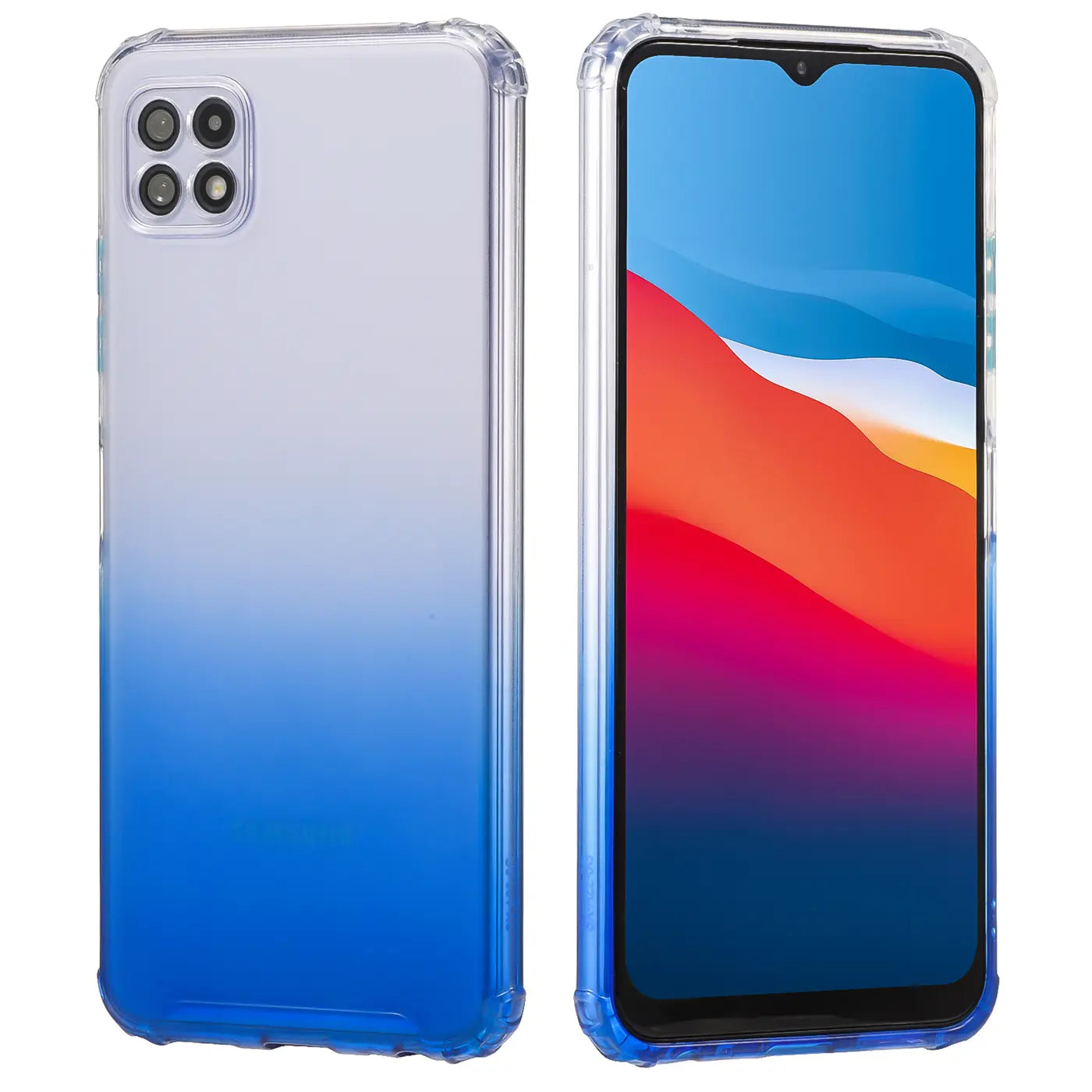Samsung Galaxy A22 5G Hülle, transparent/blau, Rückseite & Vorderseite, Kunststoffe