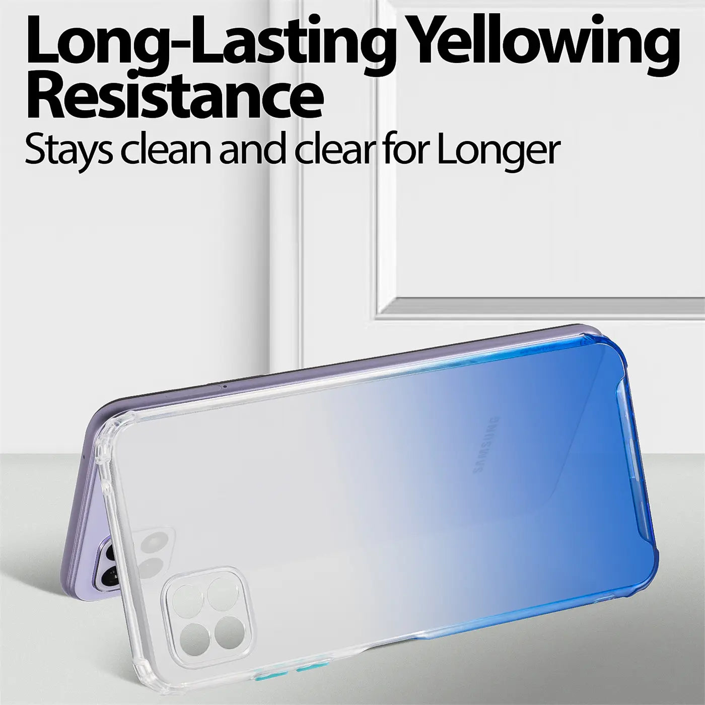 Samsung Galaxy A22 5G Hülle, transparent, Farbverlauf, von oben schräg