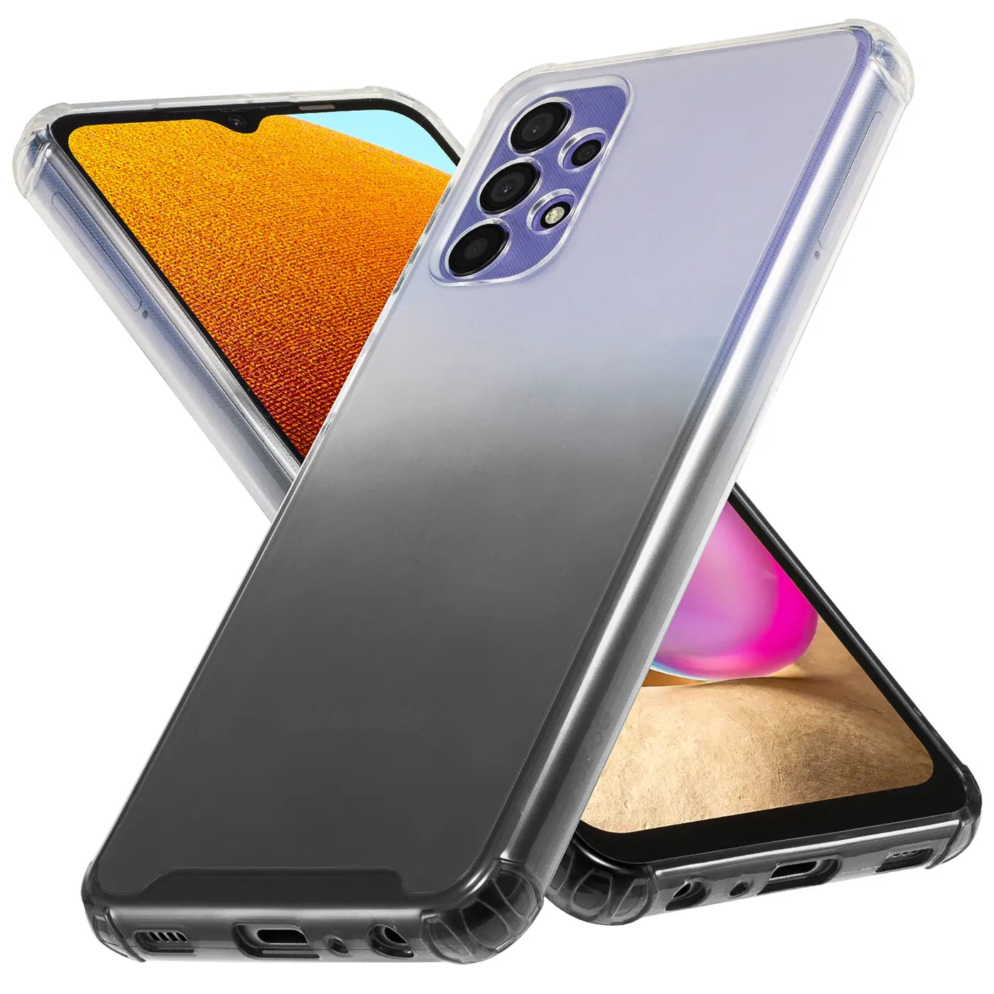 Samsung Galaxy A32 5G Hülle, transparent/grau, TPU, von hinten/schräg