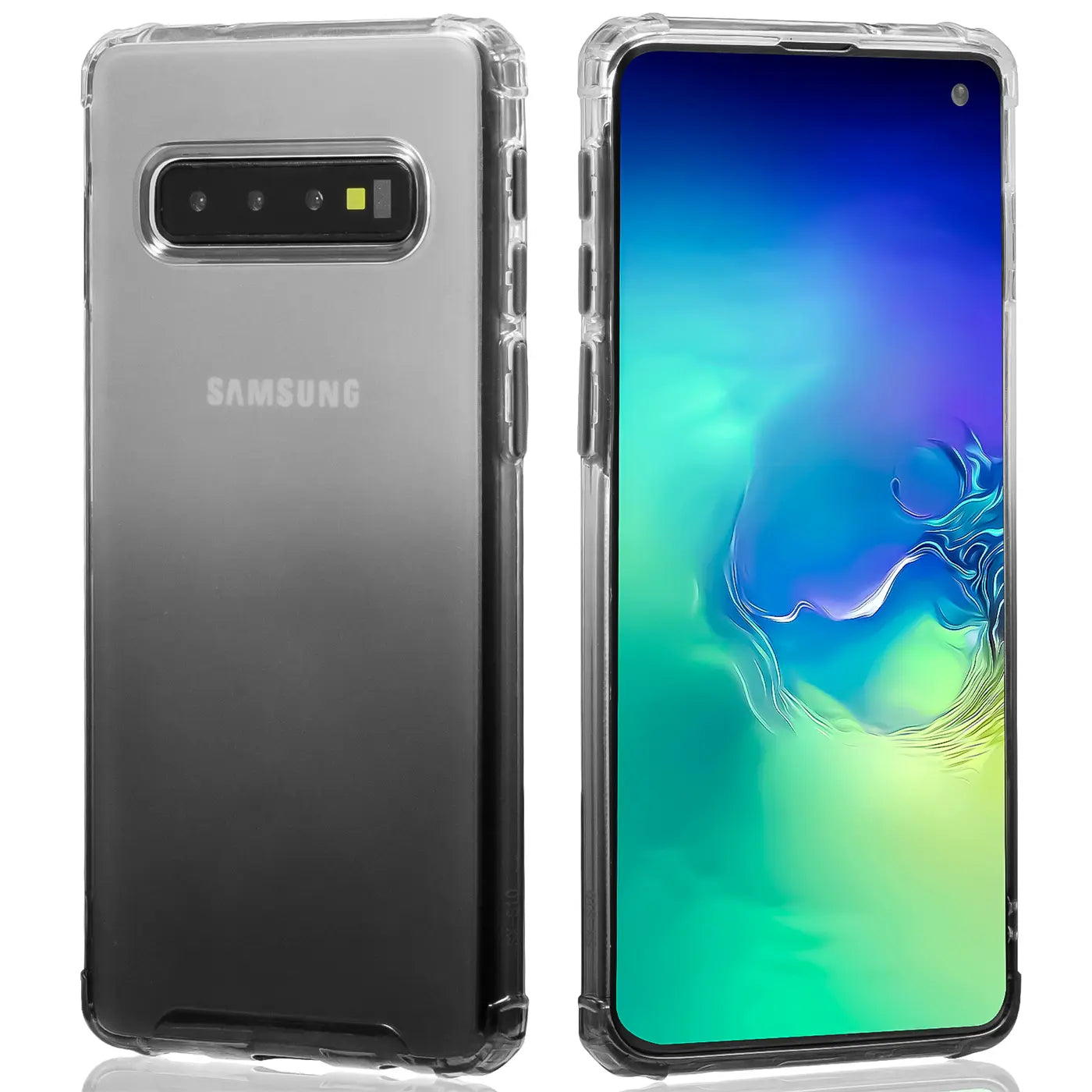 Samsung Galaxy S10 Plus Hülle, transparent, Farbverlauf, Rückseite & Vorderseite