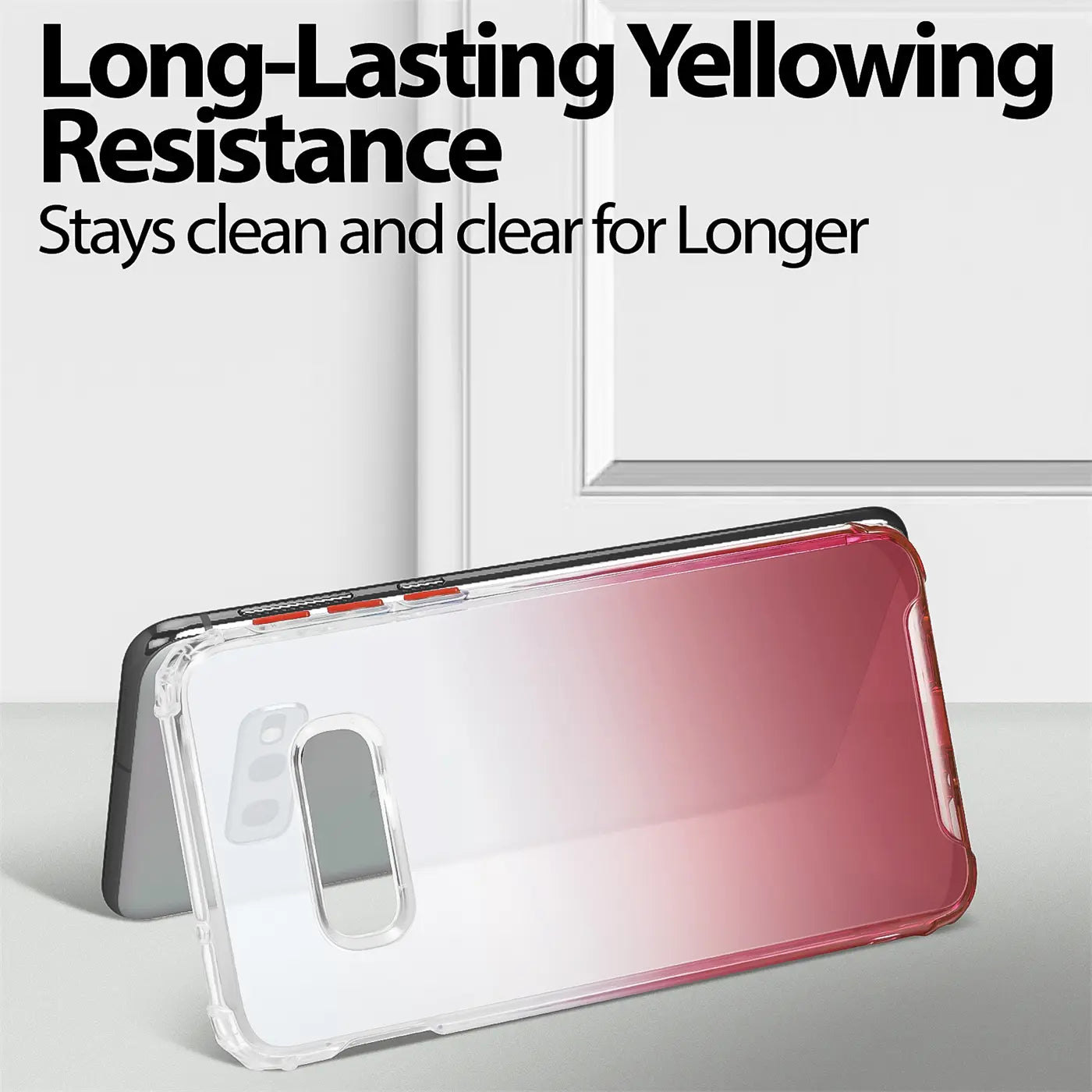 Samsung Galaxy S10e Hülle, klar, rotverlauf, TPU, von schräg oben