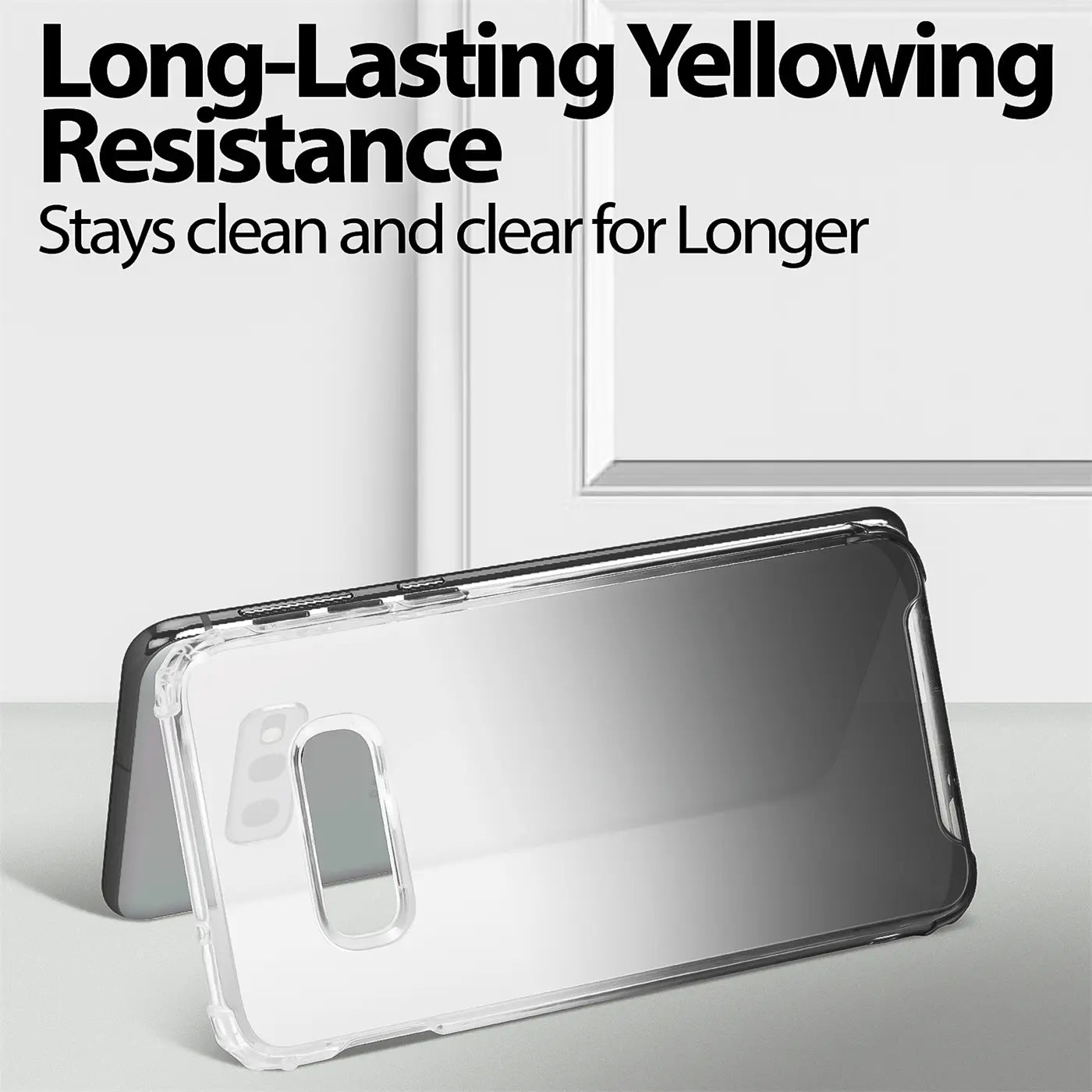 Transparente Hülle mit Farbverlauf für Samsung S10e, von vorne/oben, aus Kunststoff.