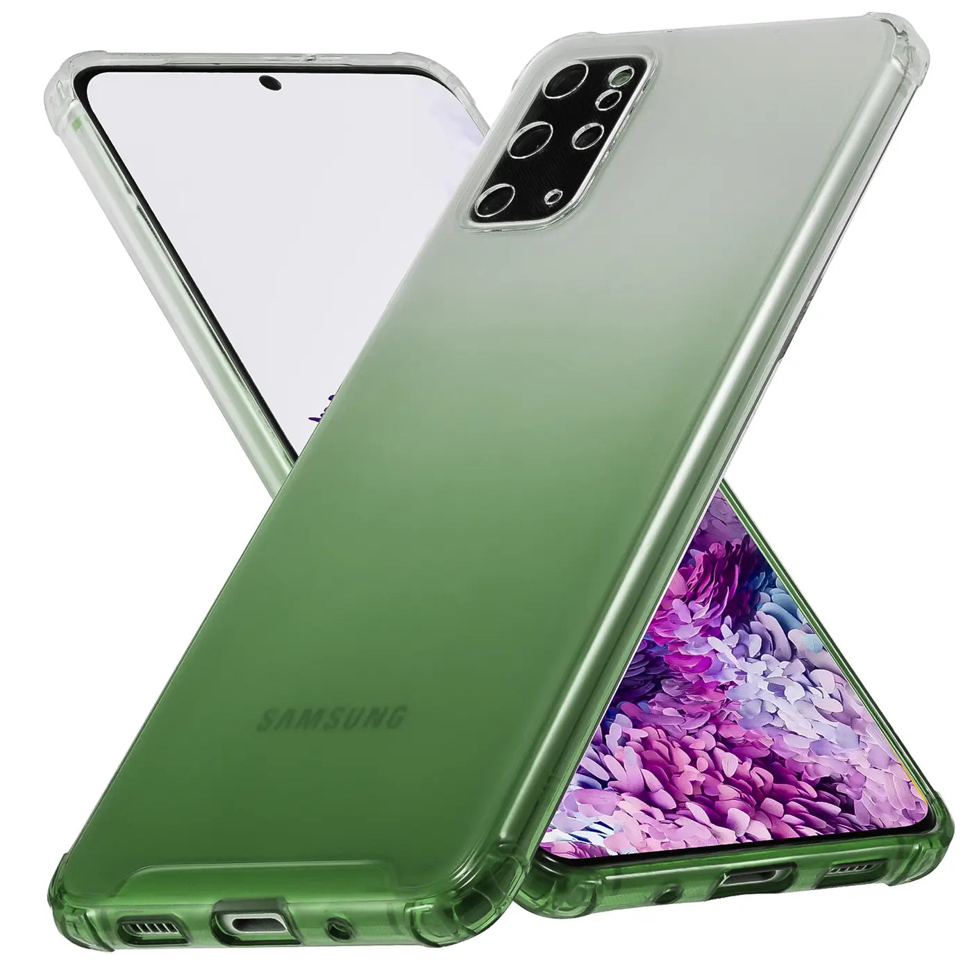 Samsung Galaxy S20 Plus Hülle, grün-transparent, TPU, von vorne/hinten