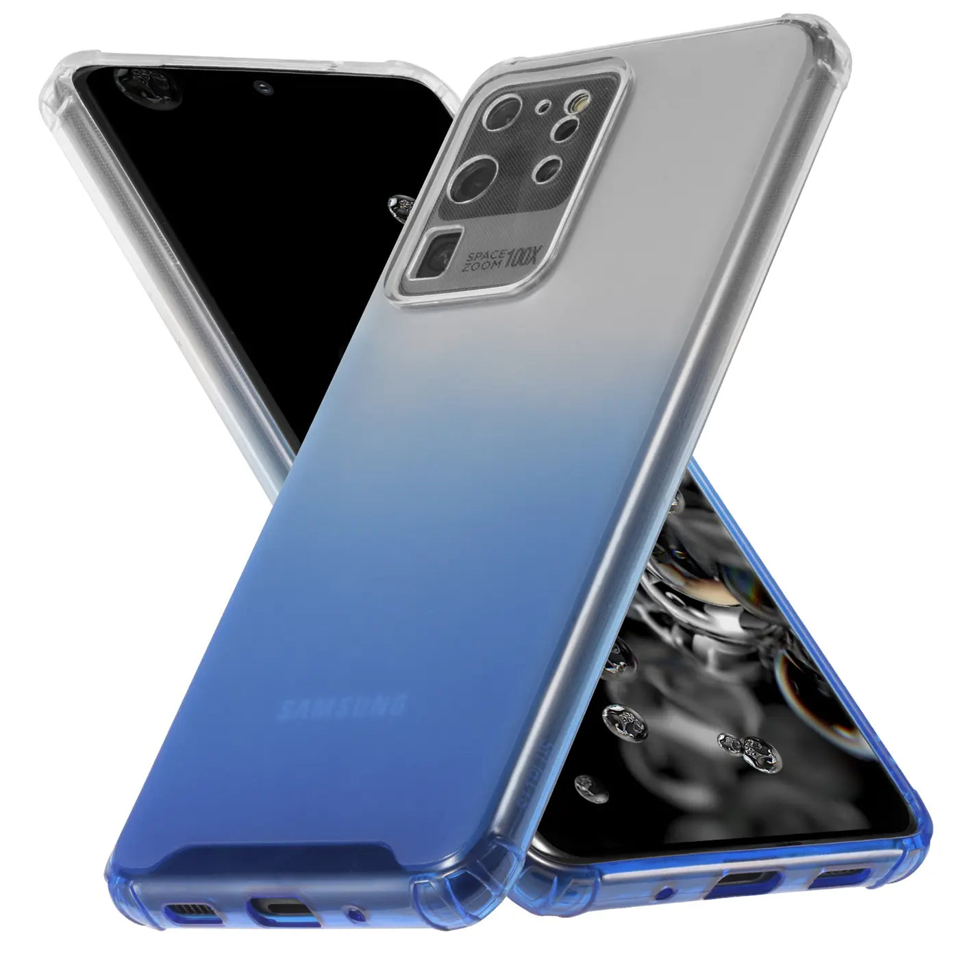 Samsung Galaxy S20 Ultra Hülle, blau/transparent, TPU, Rückansicht