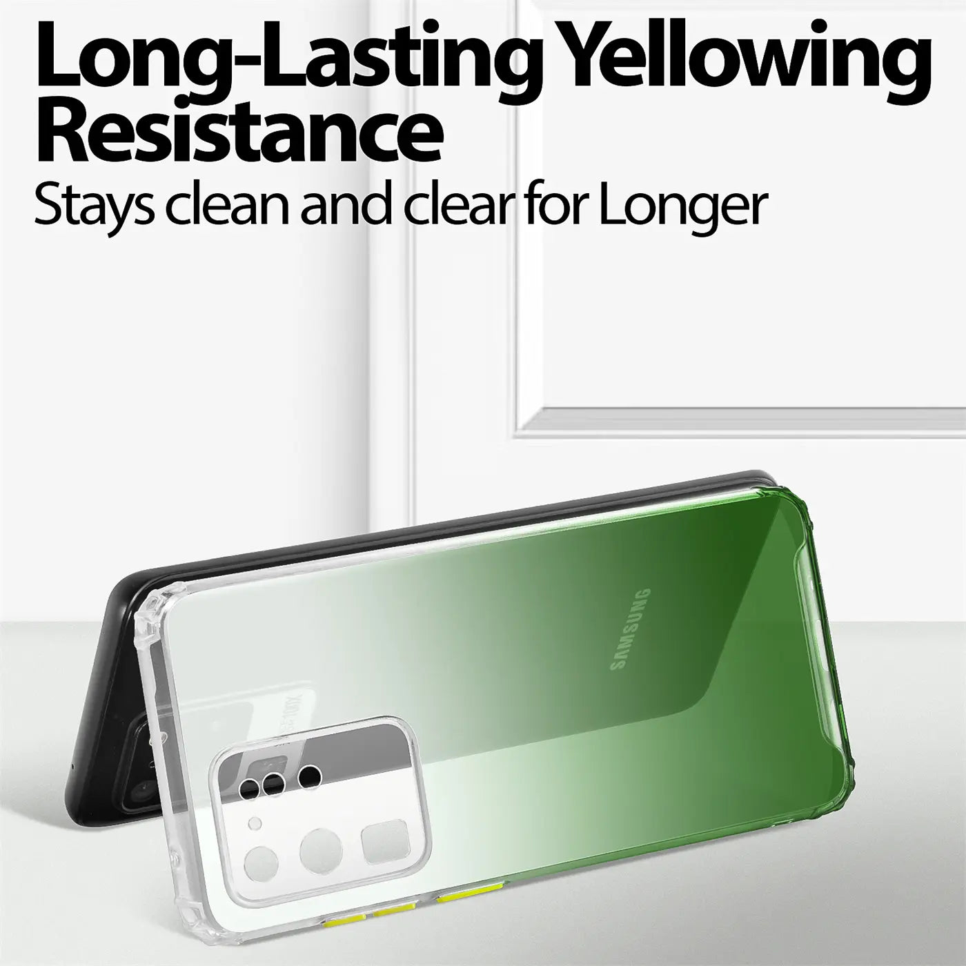 Samsung Galaxy S20 Ultra Hülle, transparent, Farbverlauf grün, Rückseite