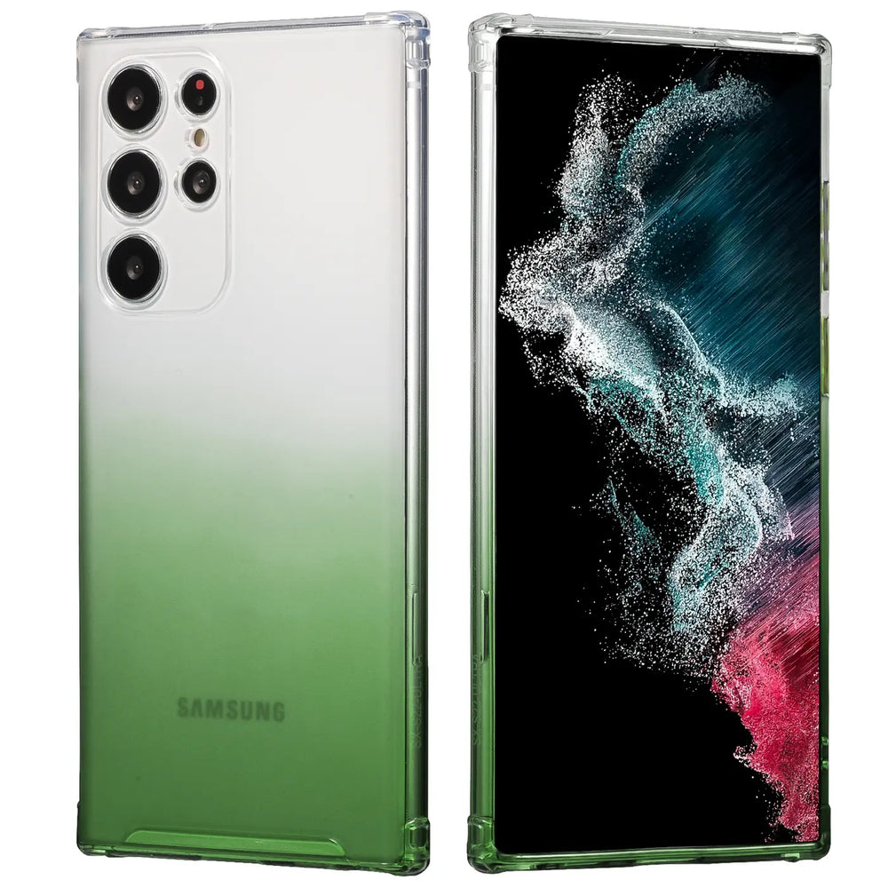 Schlanke und stoßfeste Gradient Handyhülle für Samsung Galaxy S21 Ultra in Grün