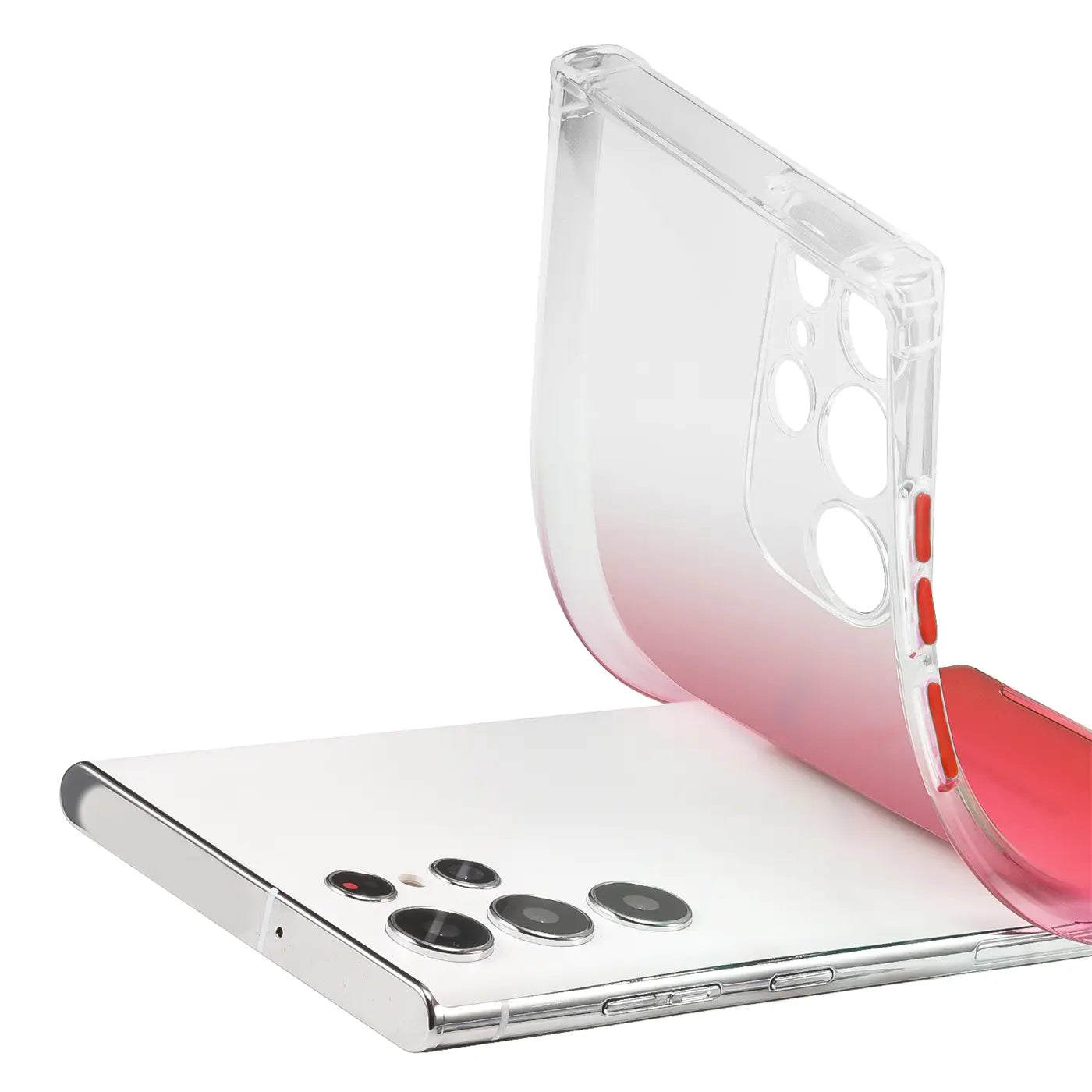 Transparente Hülle mit Farbverlauf (Pink), TPU, Samsung Galaxy S21 Ultra.