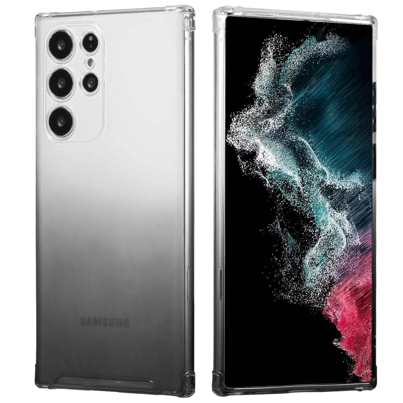 Samsung Galaxy S21 Ultra Hülle, transparent, Rückseite & Vorderseite, Farbverlauf