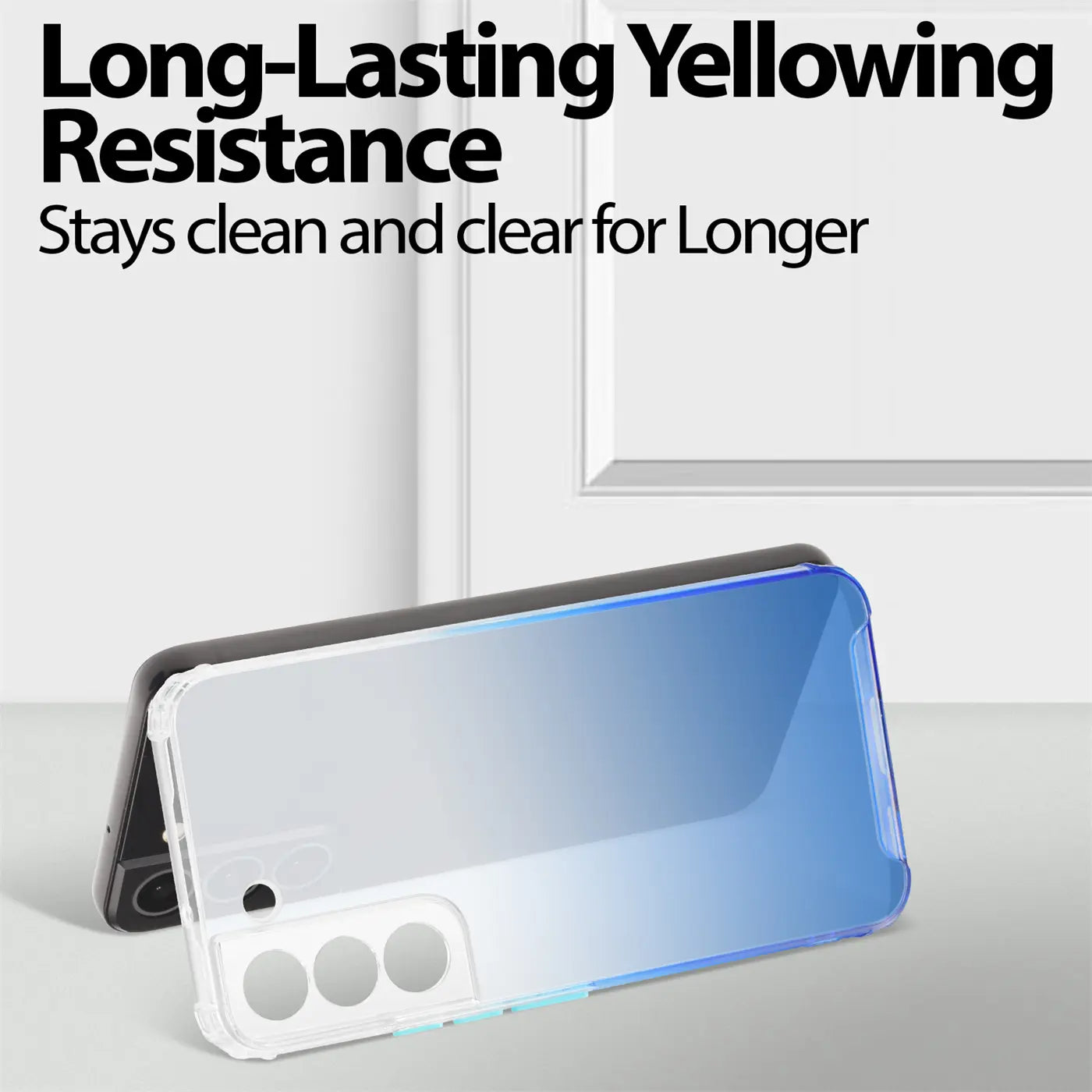 Transparente Hülle mit Farbverlauf für Samsung S22 Plus, von schräg oben