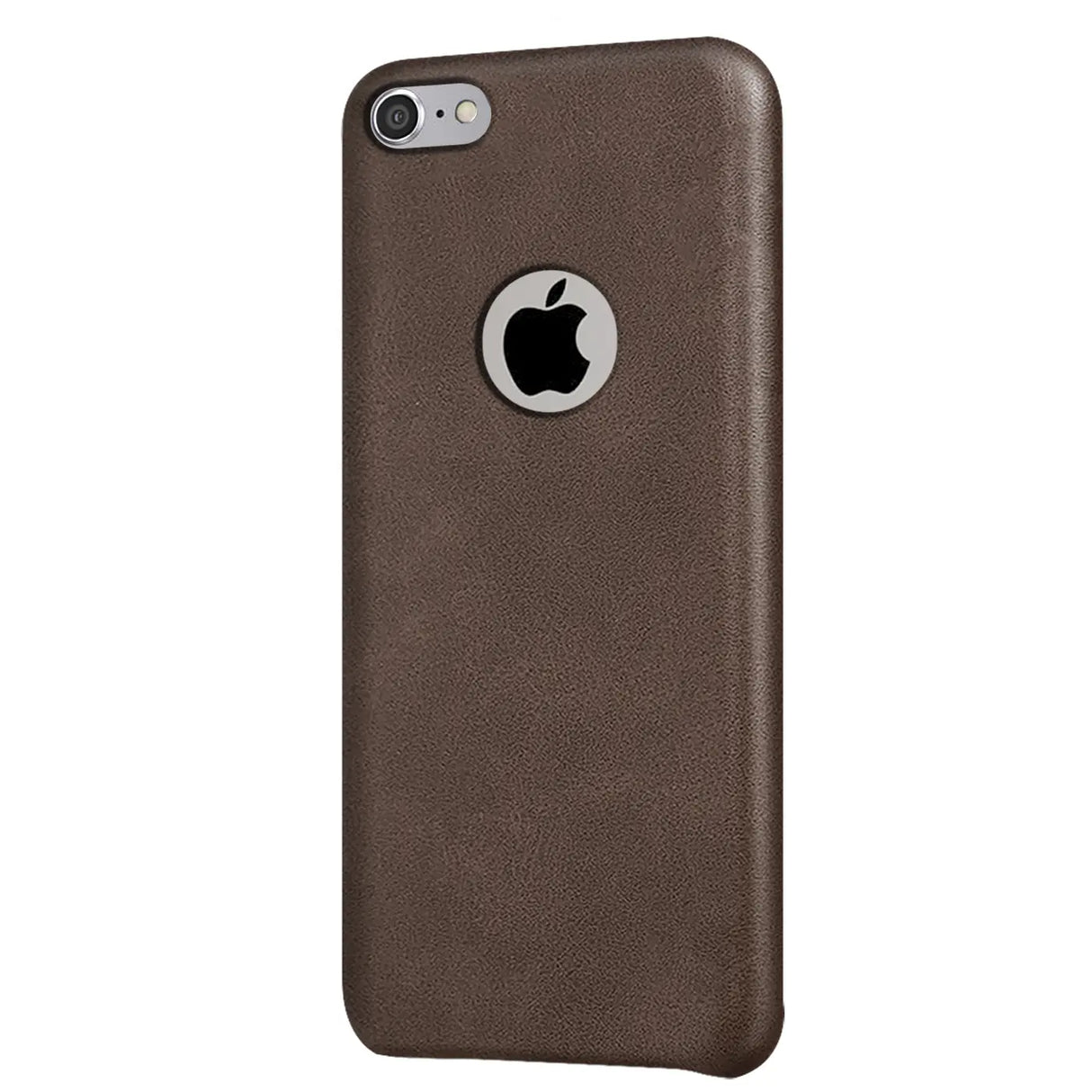 Hartschalen-Handyhülle mit Kunstleder-Außenseite in Schwarz, Braun oder Rot.