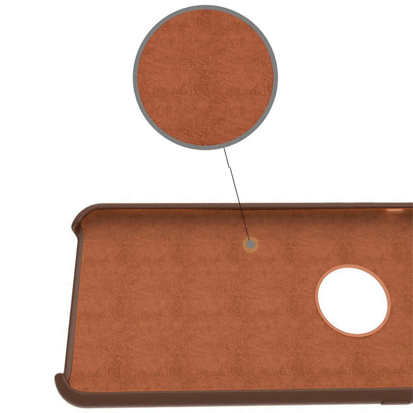Braune PU-Hartschale für iPhone 6s Plus/6 Plus, Nahaufnahme des Materials.