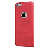 Hartschalen-Handyhülle mit Kunstleder-Außenseite in Schwarz, Braun oder Rot.