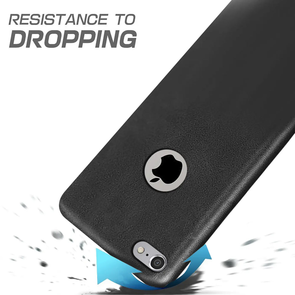 Hartschalen-Handyhülle mit Kunstleder-Außenseite in Schwarz, Braun oder Rot.