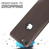 Hartschalen-Handyhülle mit Kunstleder-Außenseite in Schwarz, Braun oder Rot.