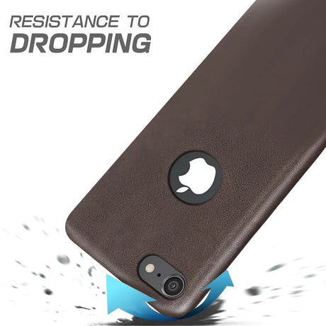 Hartschalen-Handyhülle mit Kunstleder-Außenseite in Schwarz, Braun oder Rot.