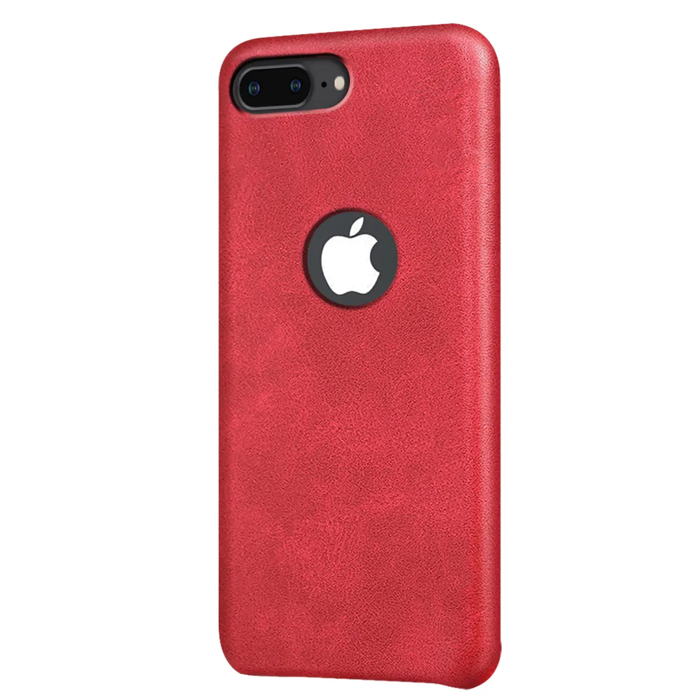 Rote PU-Hartschale mit Apple-Logo für iPhone 7 Plus/8 Plus, Rückansicht