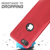 Hartschalen-Handyhülle mit Kunstleder-Außenseite in Schwarz, Braun oder Rot.